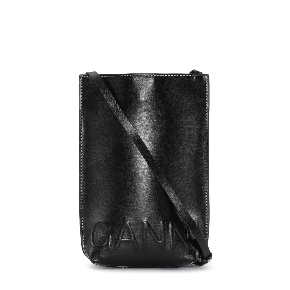 Ganni Sleek Black Messenger Bag